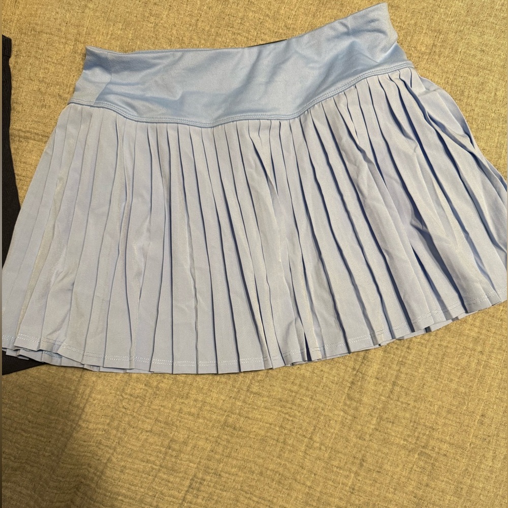 Elegant Light Blue Pleated Skirt
